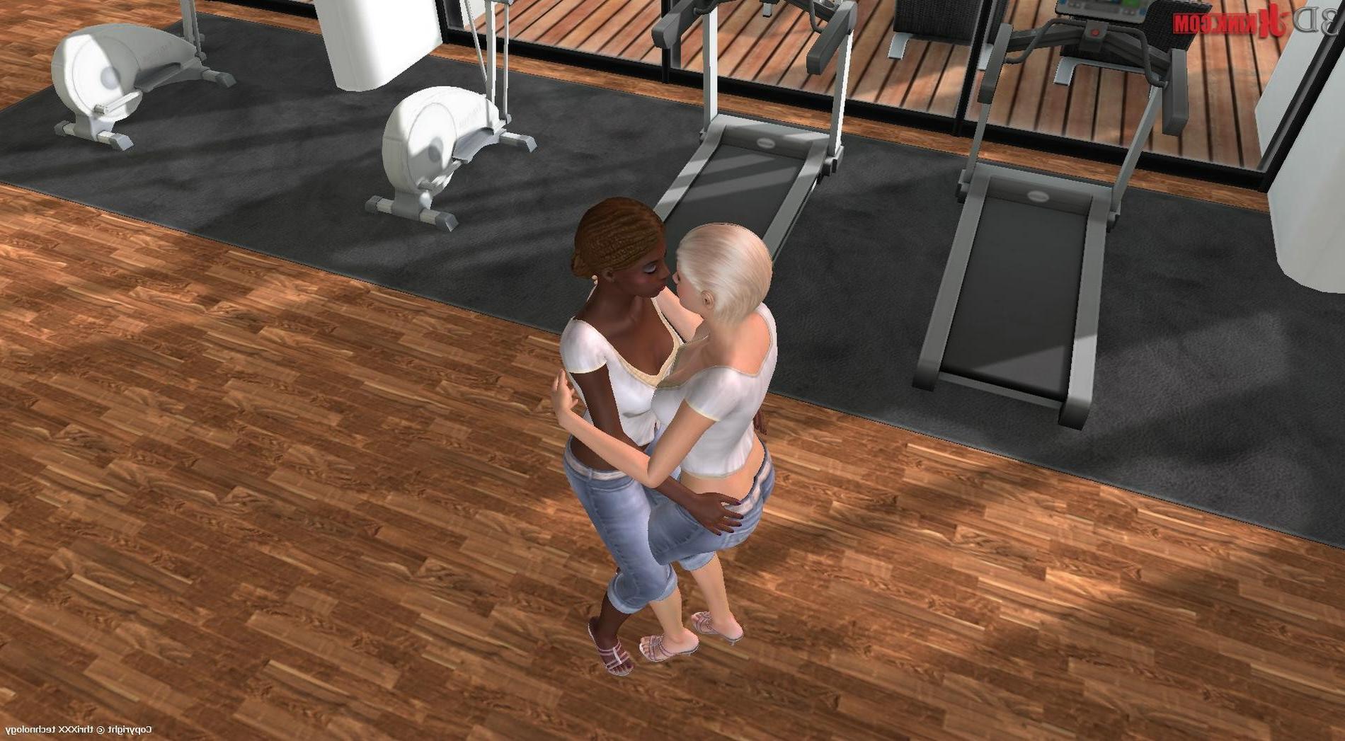 24P Interracial lesbian sex action created in interactive 3D game