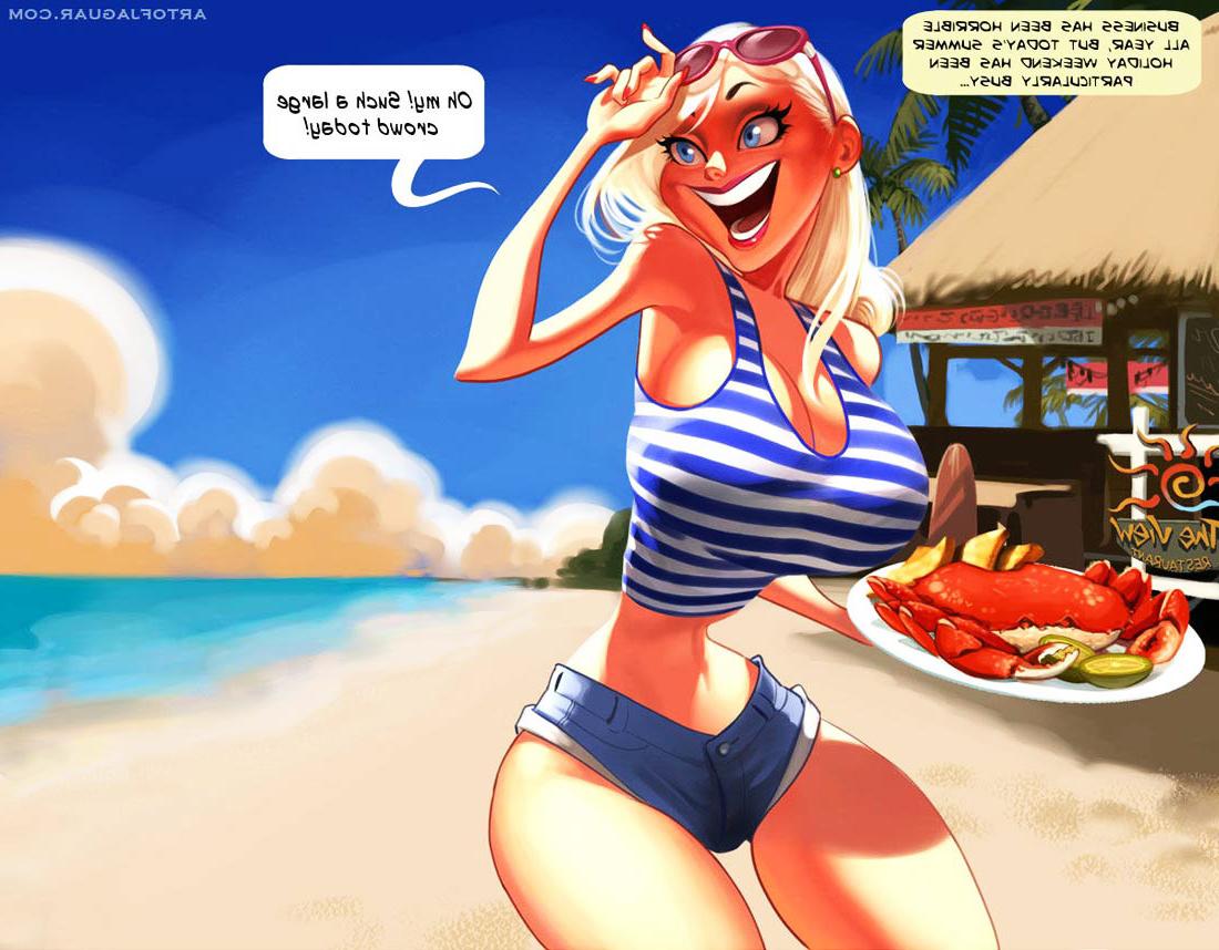 16P Adult Comic Of Hot Big Tit Bikini Milf Working A New Summer Job