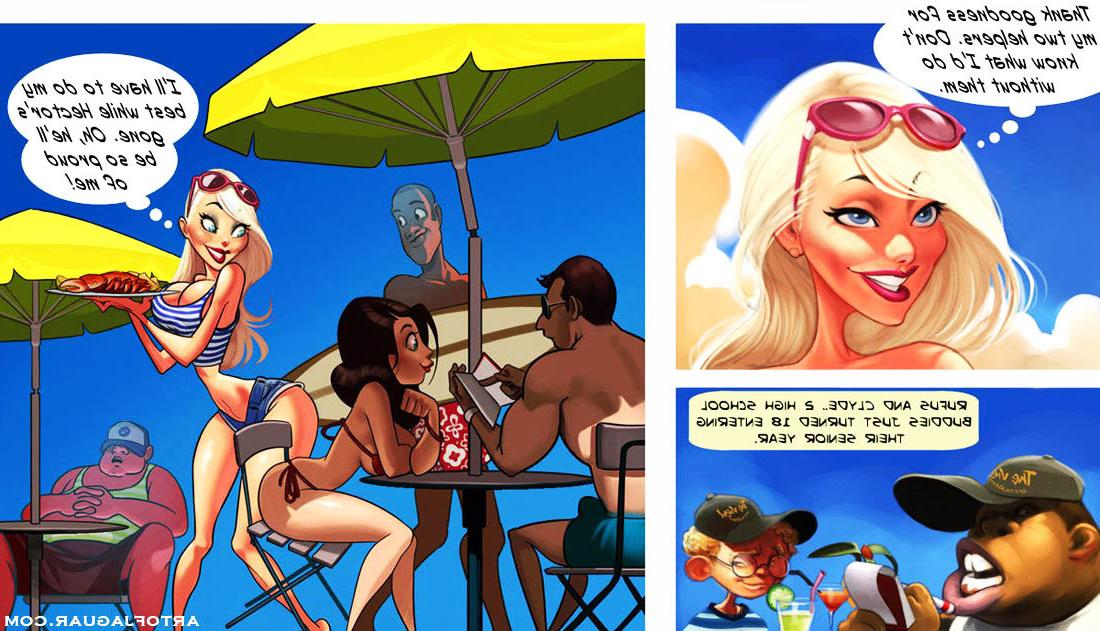 16P Adult Comic Of Hot Big Tit Bikini Milf Working A New Summer Job