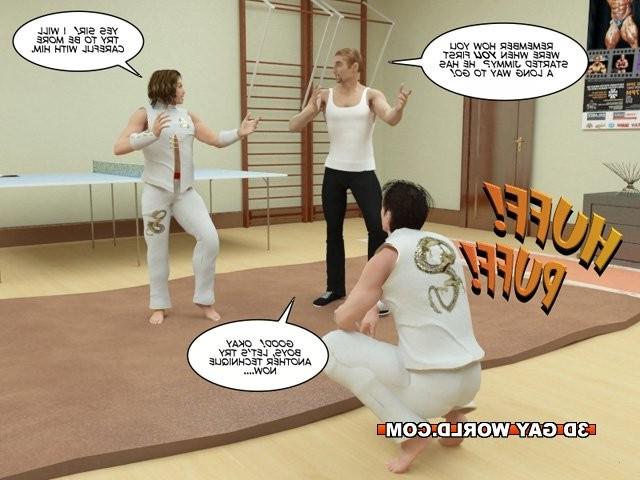 16P Animated gay comics 3D gay sport trainer gay hentai cartoons