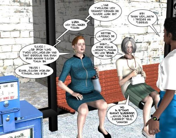 8P Unzufriedene reife Hausfrau, 3D-Porno-Comics, öffentliches Interracial