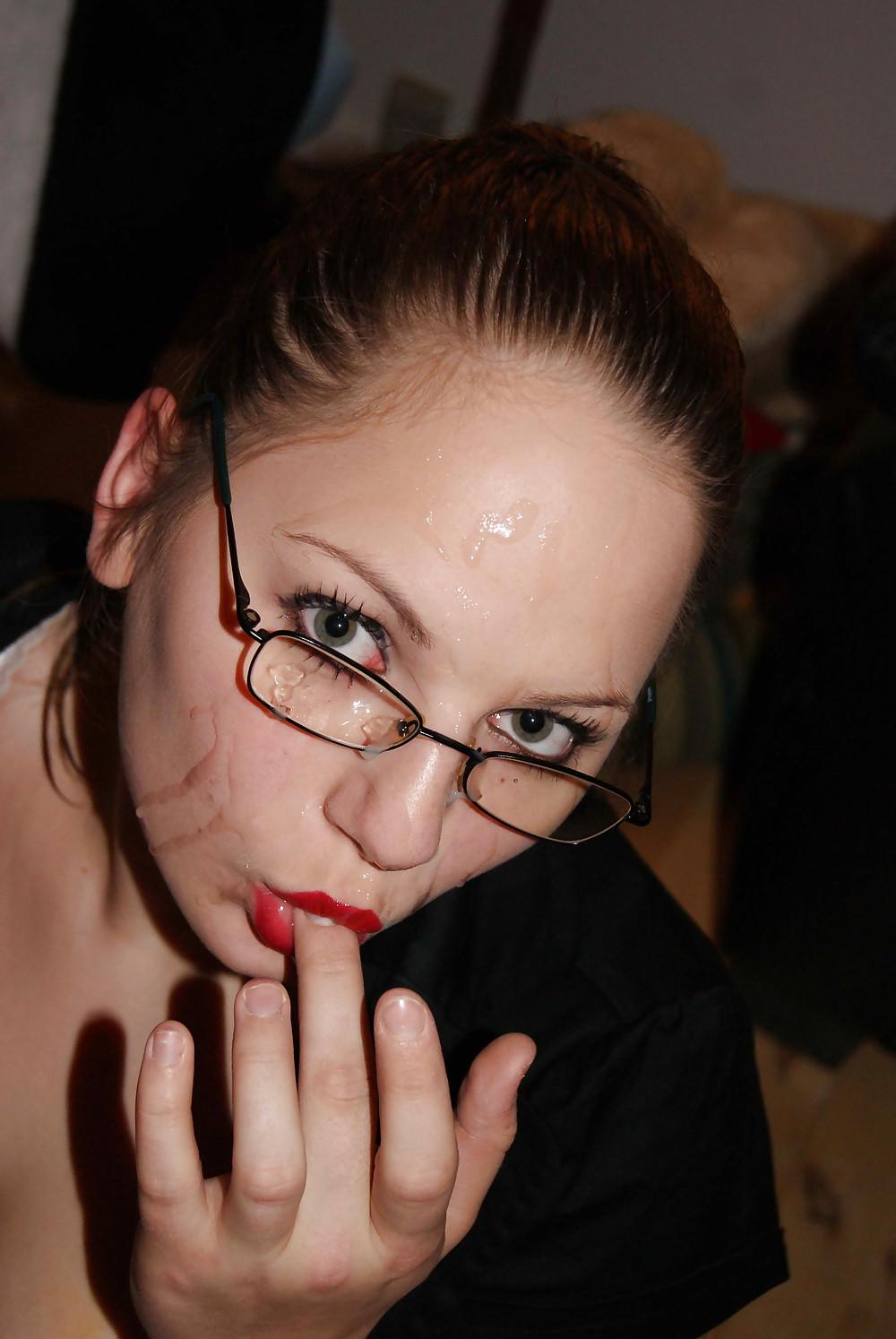 25P CUM ON GLASSES