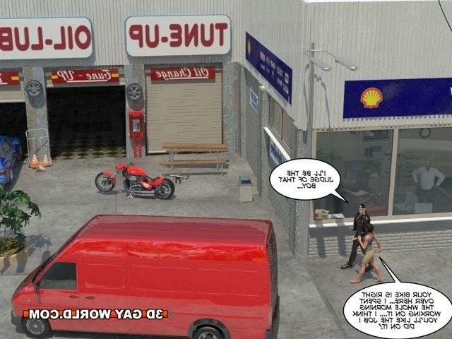 16P Muscle biker lesson 3D gay comic hentai anime bdsm fetish toons