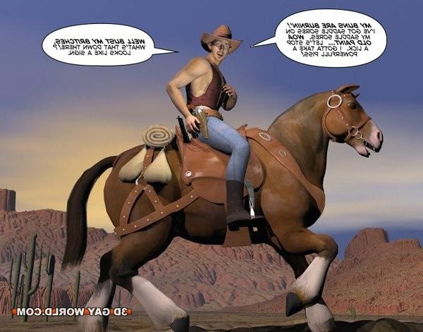 16P Gay cowboys adventures horsey style rare 3D gay comics