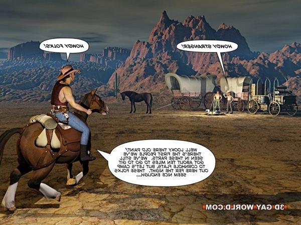 16P Gay cowboys adventures horsey style rare 3D gay comics