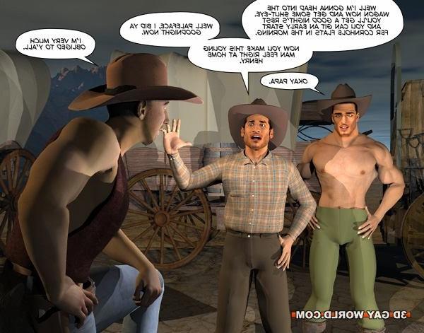 16P Gay cowboys adventures horsey style rare 3D gay comics