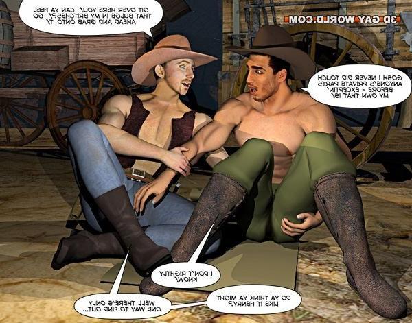 16P Gay cowboys adventures horsey style rare 3D gay comics