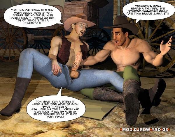16P Gay cowboys adventures horsey style rare 3D gay comics