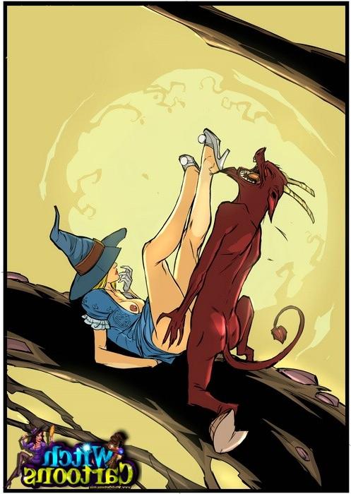 9P Witch gets a double penetration. Blond witch takes evilest dicks