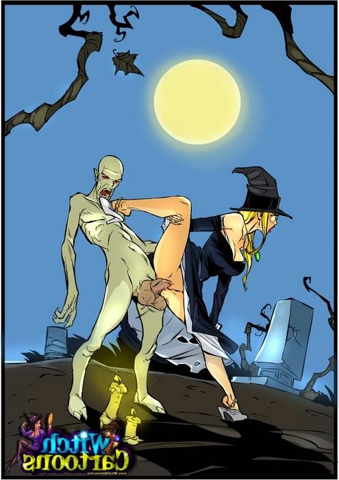 9P Witch gets a double penetration. Blond witch takes evilest dicks