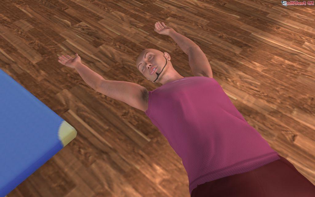 16P Two 3d animated fitness babes doing their coach
