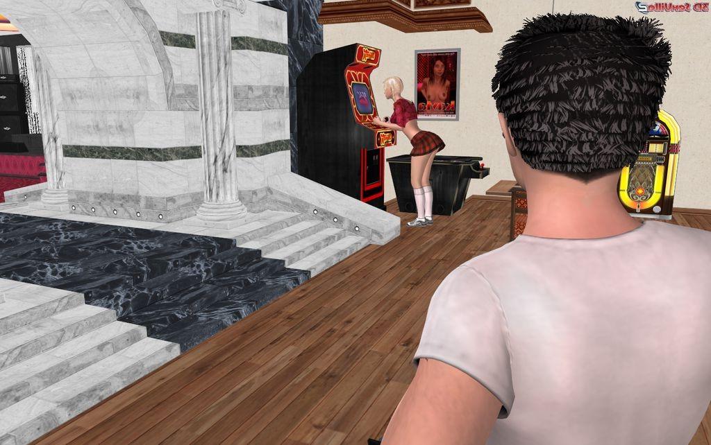 16P Busty 3d animated babe banged on an arcade machine