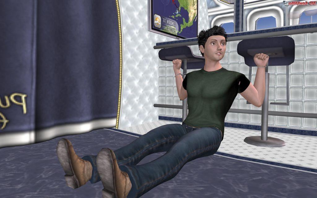 16P Animated babe ties a guy to chairs before sex