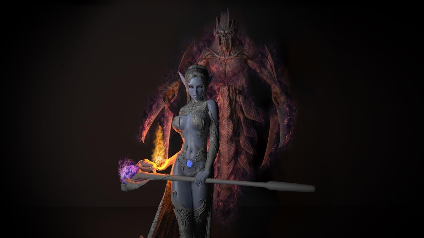 16P Assorted pictures of pretty 3d teen elf fucked by different creatures