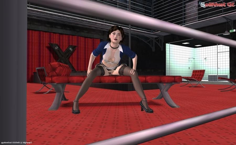 16P Animated fetish lesbians in their club on pain
