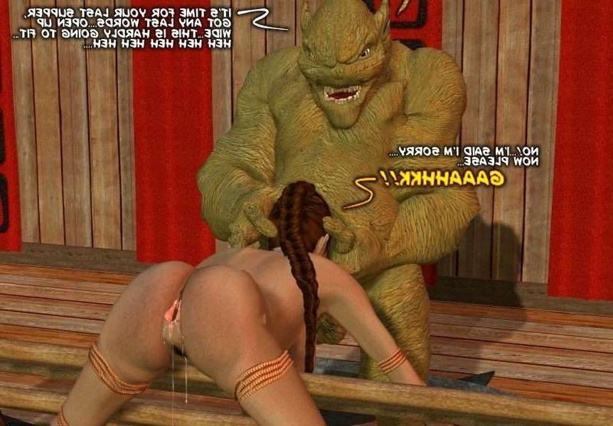 15P Ugly monster with huge green cock fucking and cum filling 3d redhead teen