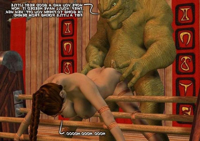 15P Ugly monster with huge green cock fucking and cum filling 3d redhead teen