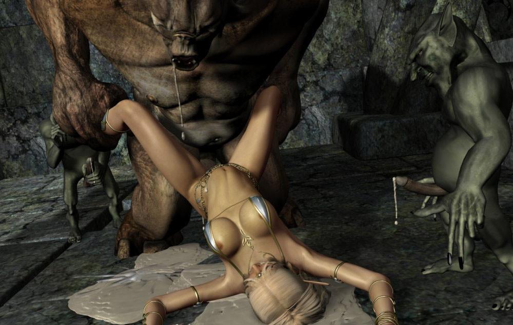 16P Blonde 3D hentai elf girl blowing a dick before rough screwing