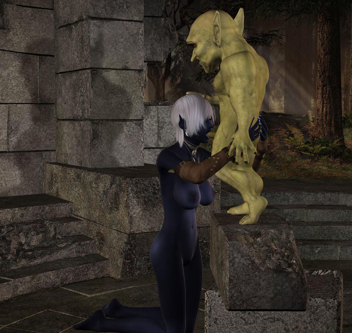 16P Fantasy 3D toon babe getting group fucked by goblins