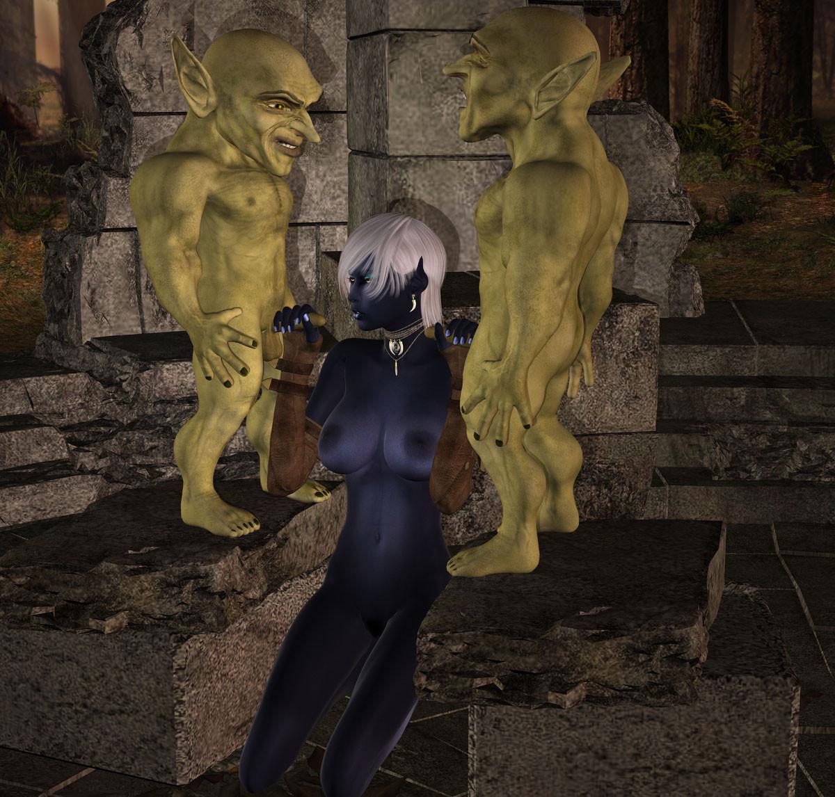 16P Fantasy 3D toon babe getting group fucked by goblins