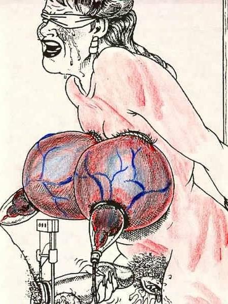 15P insane evil painful bondage performed on huge rope tied breasts