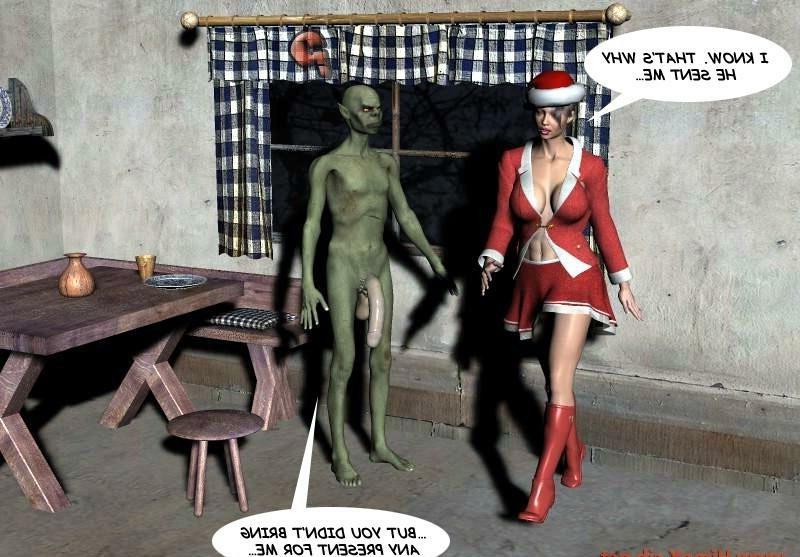 18P Pretty santa girl gets hard fucked by horny monsters with big cocks