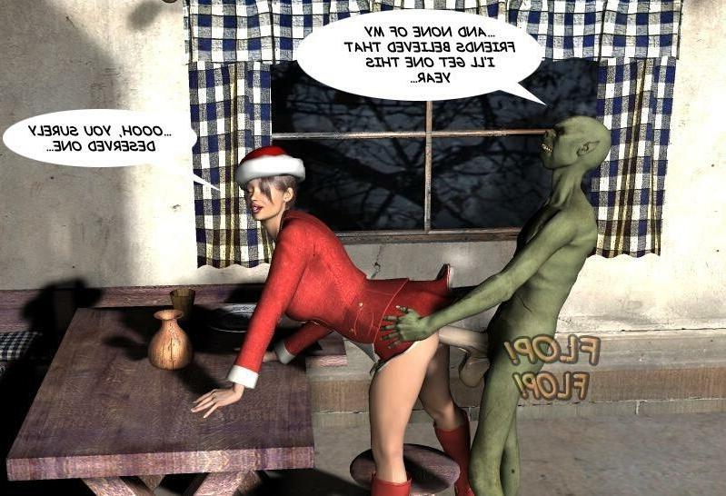 18P Pretty santa girl gets hard fucked by horny monsters with big cocks