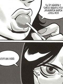 12P Porn comics with guy jerking off at girls kissing