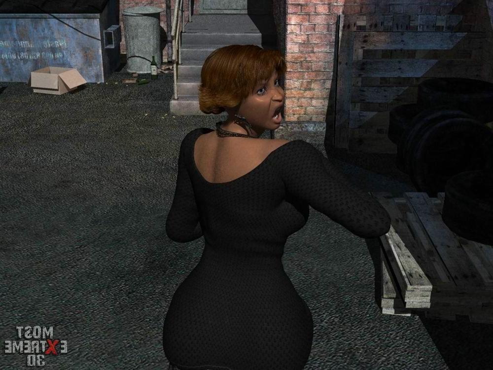 16P Black chick gets hard fucked by a troll with very huge cock