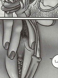 12P Comics with woman caught masturbating in the toilet