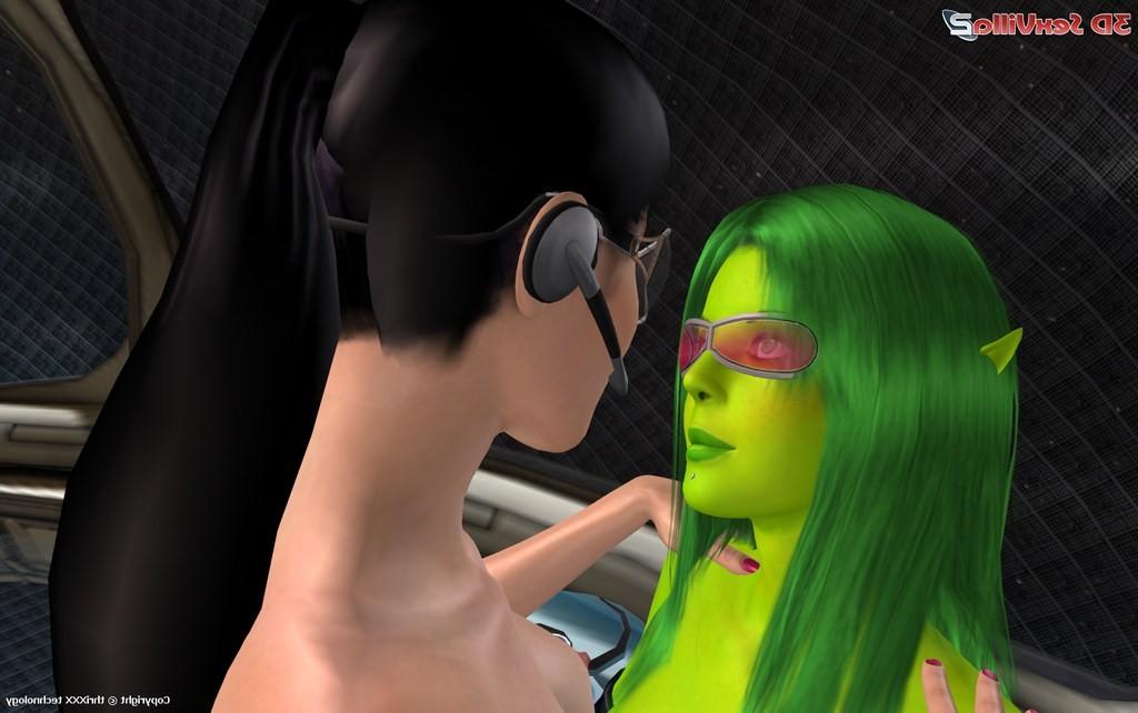 16P Space lesbos licking their cunts in zero gravity