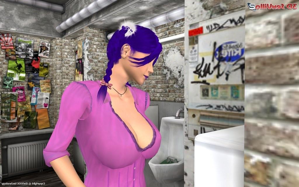 16P Busty chick banged through a hole in a toilet