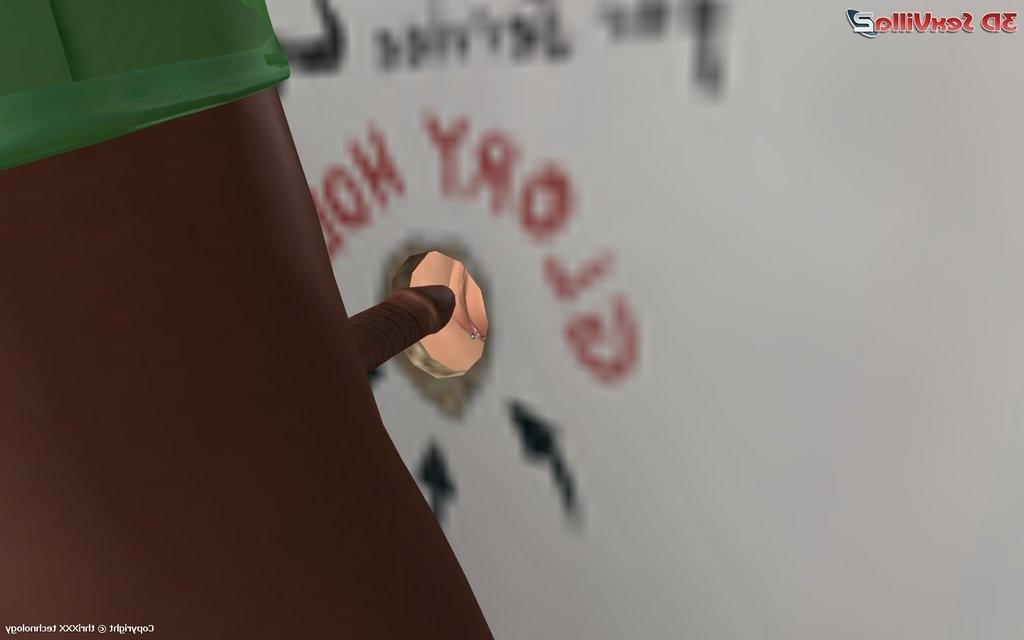 16P Busty chick banged through a hole in a toilet
