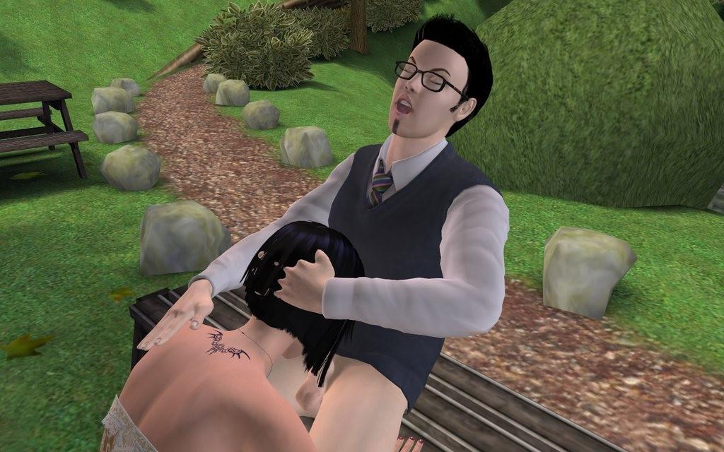 16P 3d animated couple has shameless oralsex in a park