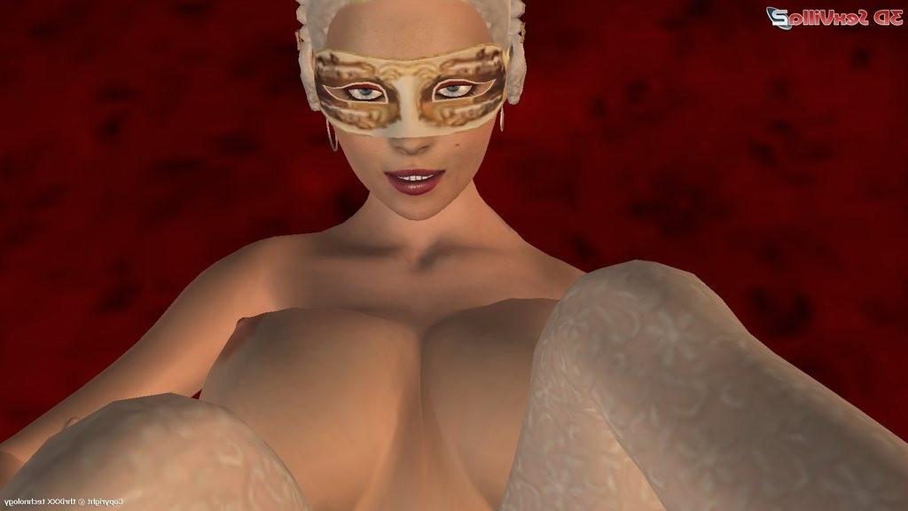 16P Busty cyber babe has sex in her baroque costume