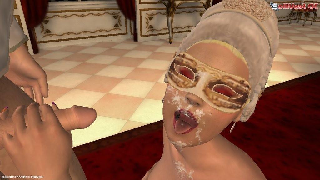16P Busty cyber babe has sex in her baroque costume