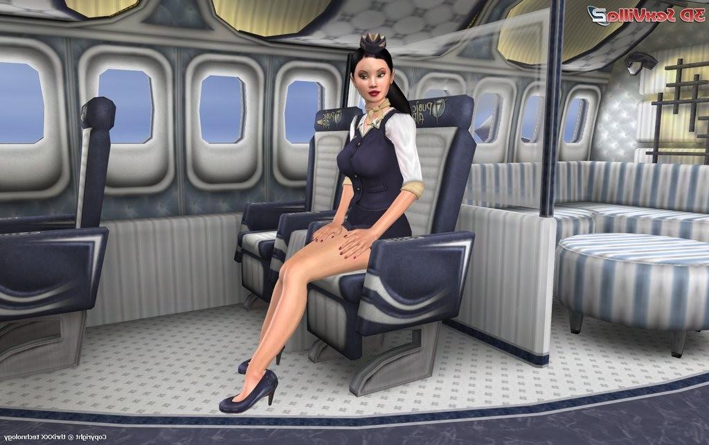 16P Two cyber lesbos licking and fucking in a plane
