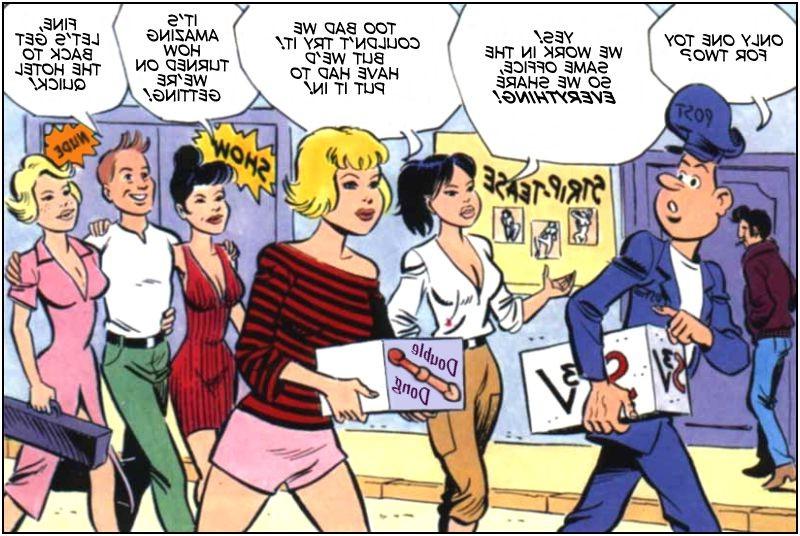 12P Comics of Cockeye fucks six girls at once in live show