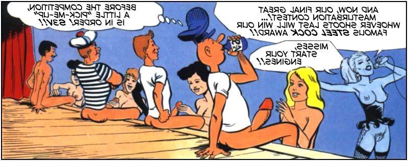 12P Comics of Cockeye fucks six girls at once in live show