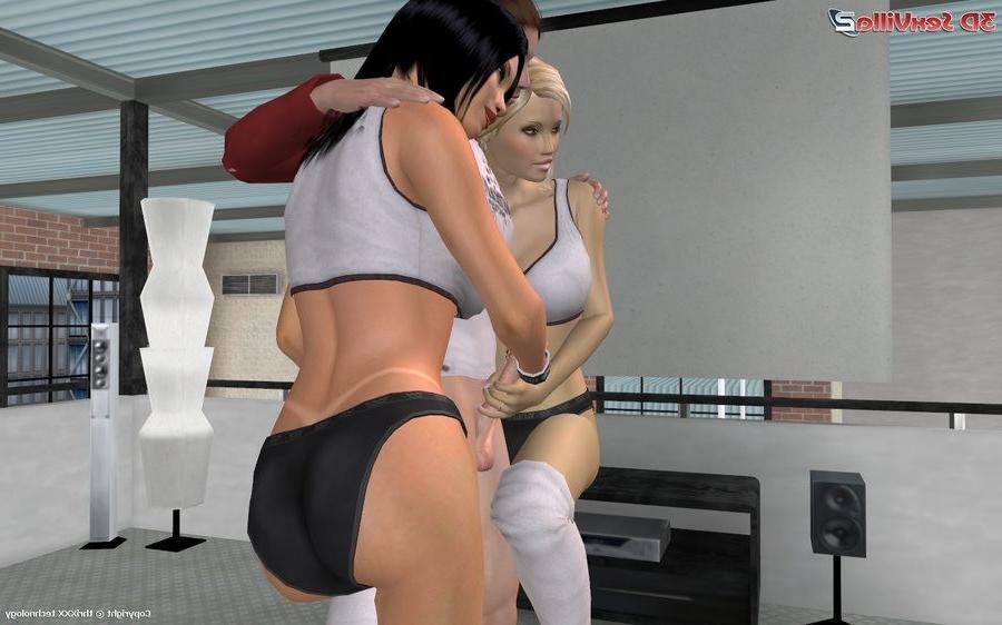 16P Tow animated babes shagged in a threeway in a loft