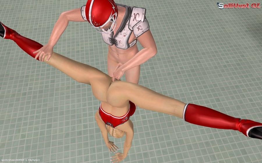 16P Busty 3d cheerleader fucked by the quarterback