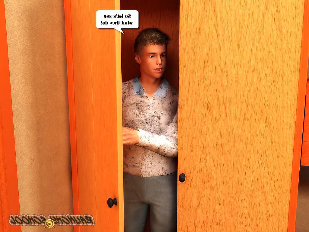 12P Guy spies on hot coed nailed by horny male teachers