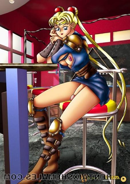 12P Ponytailed hentai shemale showing her giant penis