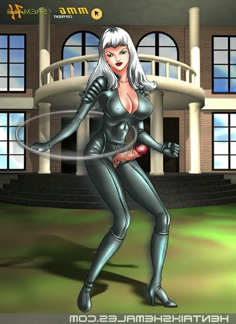 12P Lovely blonde anime college shemale with her cock hard