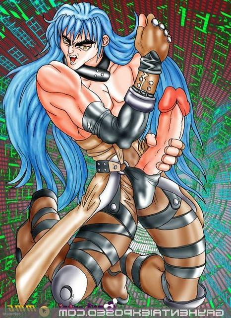 12P Kinky anime gay man touching his week friends dick