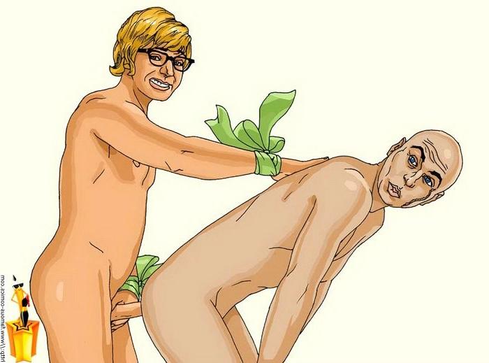 16P Austin powers and other famous celebs in drawn sex comics