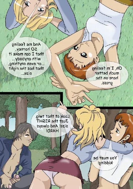 15P Porn comics with two sexy chicks going to the park and get fucked