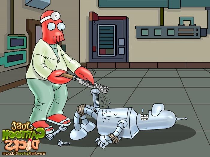 10P Gay robot from Futurama and Horny Beavis and Butt-head