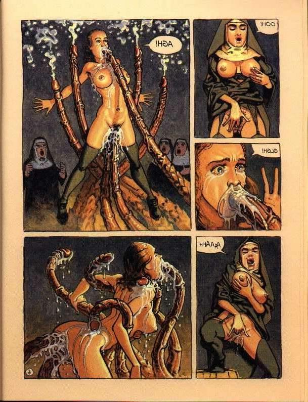 15P evil horny demons with a giant cock uses nuns