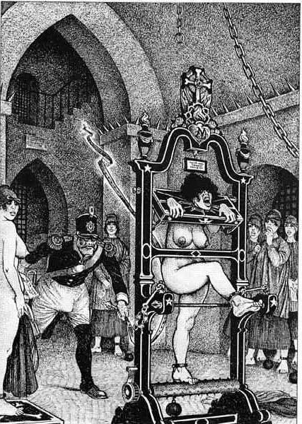 15P vintage evil female dungeon bondage horror art and drawings